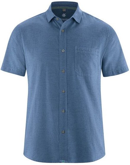 Hempage Herren Kurzarm Hemd Hanf Baumwolle