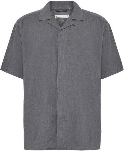 KnowledgeCotton Apparel Lockeres Kurzarmhemd MOSS aus Tencel und Bio-Leinen