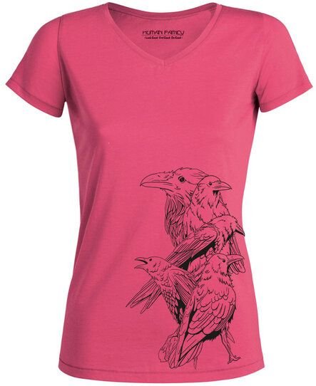 Thumbnail - Human Family Damen V-Neck Ease "Birds" (weitere Farben)