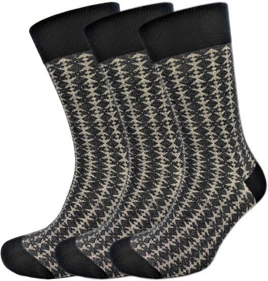 BLS Organic 3er Pack GOTS zertifiziert 98 % Bio-Baumwolle Dreieck-Design Herrensocken