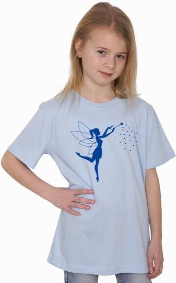 HANDGEDRUCKT "Zauberfee" Kinder-T-Shirt reine Biobaumwolle (kbA)