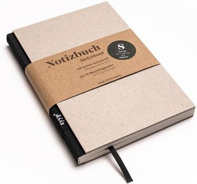 tyyp Nachhaltiges kleines Design-Notizbuch (Recyclingkarton) aus 100 % Recyclingpapier „BerlinBook“