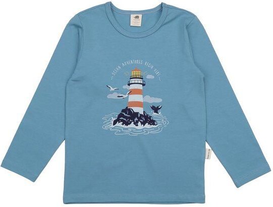 Kinder Langarmshirt Bio-Baumwolle, Hellblau, Wal-Motiv, Walkiddy