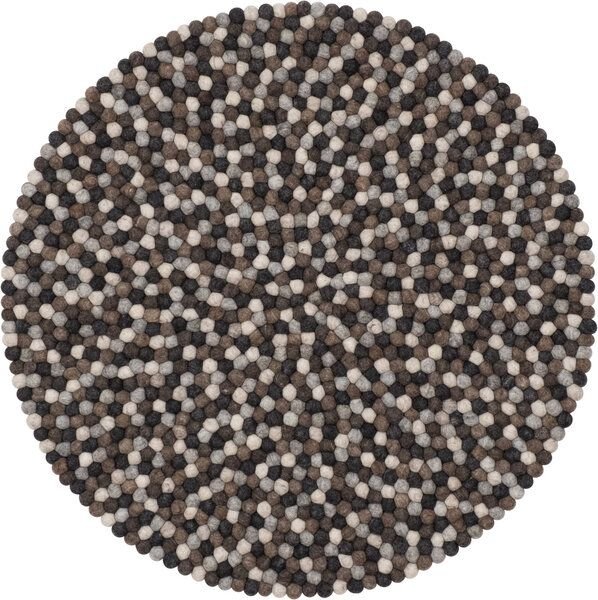 myfelt Filzkugelteppich rund, 100% Schurwolle
