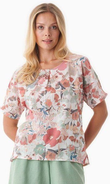ORGANICATION Bluse aus Bio-Baumwoll-Voile mit Blumenmuster