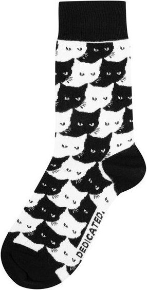 DEDICATED Sigtuna Pepita Cats - Unisex Socken mit Katzen Motiv