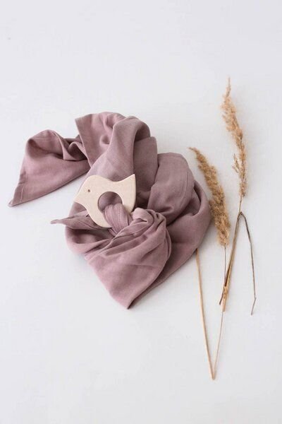 Schnuffeltuch Musselin Holz *Greifling* 10 Farben | Bio Baumwolle | NoniKids Berlin