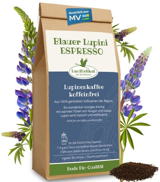 Bio-Rösterei LandDelikat Bio-Lupinenkaffee I Blauer Lupini ESPRESSO I gemahlen I 200g