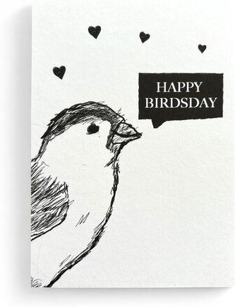 ilovemixtapes „Happy Birdsday“ – Witzige Postkarte Vogelkarte zum Geburtstag, handgezeichnet & nachhaltig