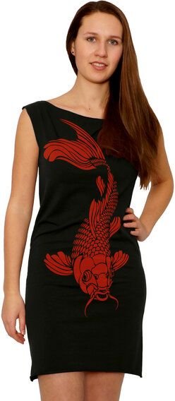HANDGEDRUCKT "Koi03" Bio-Kleidchen