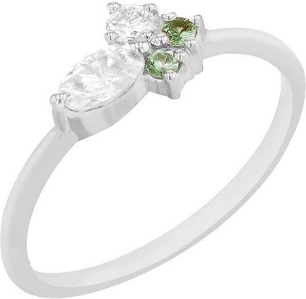 Eppi Zarter Ring mit Moissaniten und Tsavorit-Granaten Lowri