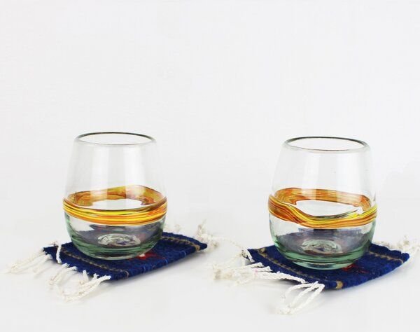 Mitienda Shop 2er Set Glasuntersetzer aus Wolle