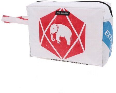 MoreThanHip Medium Kulturtasche aus recycelten Zement oder Fischfuttersaecken Washu