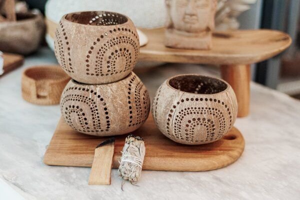 Balu Bowls Rainbow Coconut Candle Holder I Hochwertiger Kokosnuss Teelichthalter