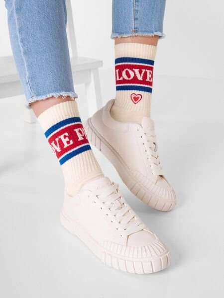 Natural Vibes Socken Love | Bio GOTS | Tennissocken | Bunte Socken | Herren Damen Socken | Peace & Love