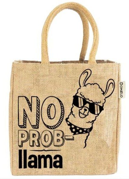 Domelo Jute Handtasche kleine Jutetasche vegane Einkaufskorb mini Tragetasche