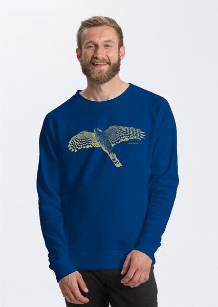 Peaces.bio - handbedruckte Biomode Bio Herren-Sweatshirt Sperber