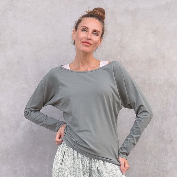 Jaya YANTI - Damen - Longsleeve für Yoga und Freizeit aus Biobaumwolle