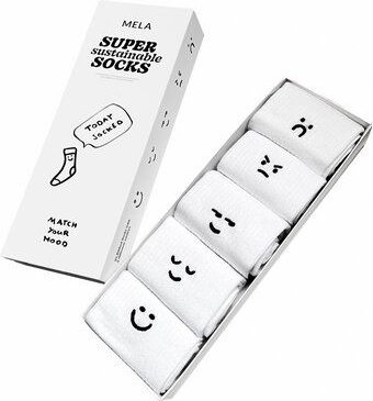 Gerippte Socken Stickerei 5er Pack | von MELA | Fairtrade & GOTS zertifiziert