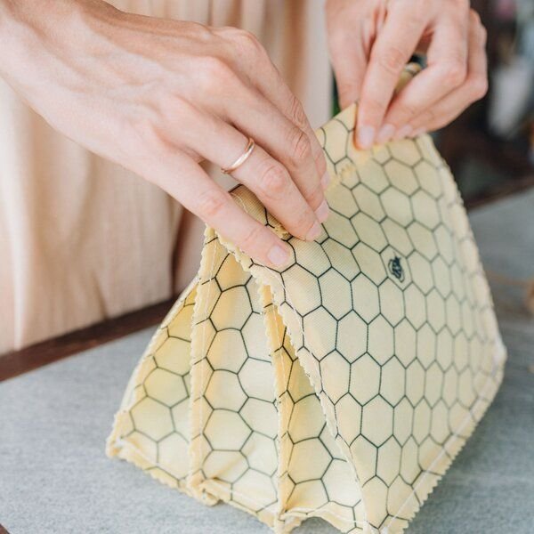 SuperBee Bienenwachs-Lunch-Beutel mit Aufteilung - 2 oder 3 Fächer