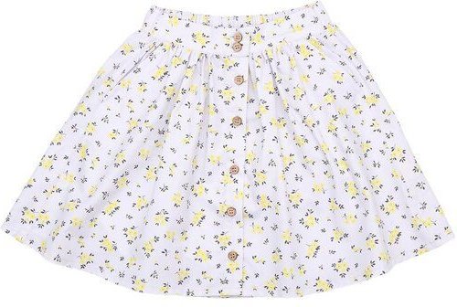 Cotokids Kinder Rock GOTS-zertifiziert aus Bio-Baumwolle, weiß mit gelben Blumen, elastischer Bund, leicht & sommerlich ...