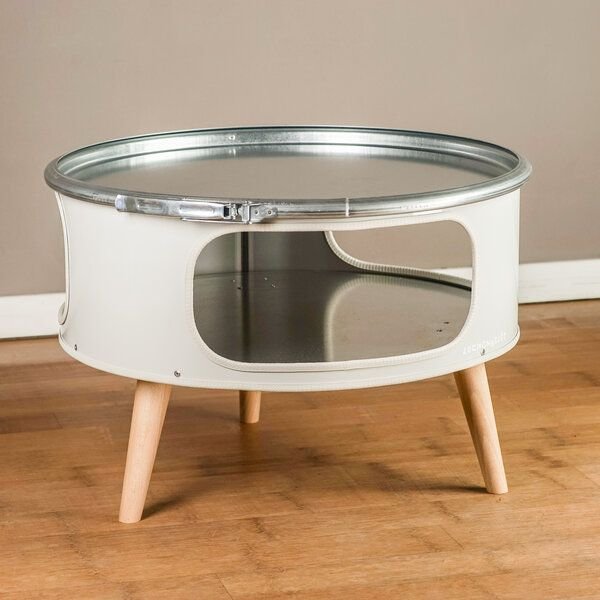 Lockengelöt Betty - Couchtisch aus einem Hamburger Ölfass