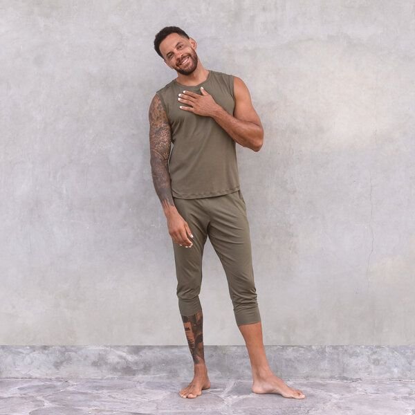 Jaya ALI TENCEL - Herren - Lässig bequeme 3/4 Hose für Männer mit etwas tieferem Schnitt, Seitentaschen