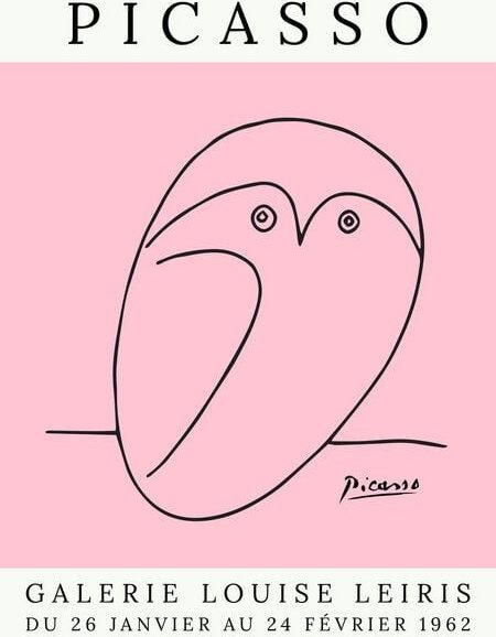 Photocircle Poster / Leinwandbild - Picasso Eule – rosa