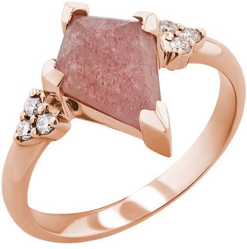 Eppi Einzigartiger Ring mit einem erdbeerfarbenen Achat Kettil