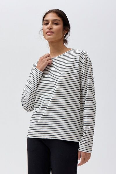 Thumbnail - People Wear Organic Langarmshirt, geringelt, Bio-Baumwolle