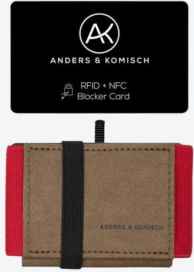 ANDERS & KOMISCH MINI DELUXE Wallet mit RFID Schutz Karte - Minimalistisches Portemonnaie Braun