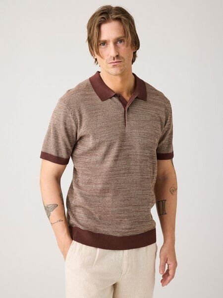 KnowledgeCotton Apparel Gestricktes Kurzarm-Poloshirt aus Bio-Baumwolle