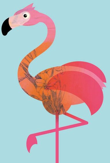 Photocircle Poster / Leinwandbild - Kinderzimmer-Flamingo – Illustration für Kinder