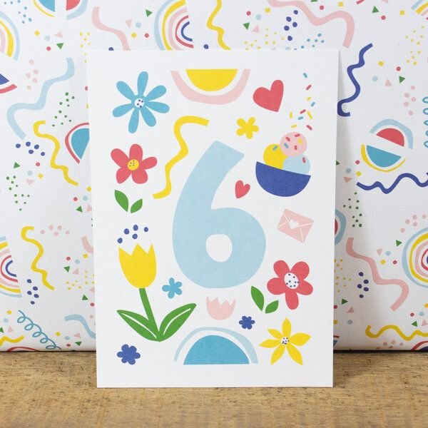 Bow & Hummingbird Postkarte Six/Sechs