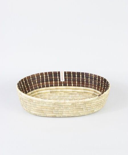 WomenCraft Mkate Brot-/Obst-/Allzweckkorb - 32cm - Braun/Weiß/Natur