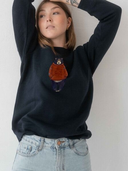Kultgut Artdesign- Vegan Kuschelpullover - Sweatshirt Winterbär