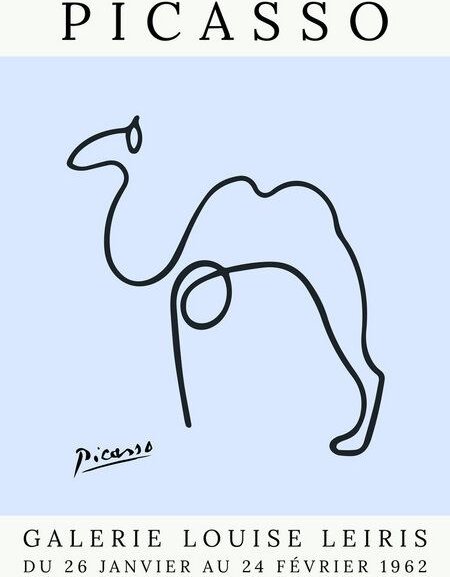 Photocircle Poster / Leinwandbild - Picasso Kamel – blau