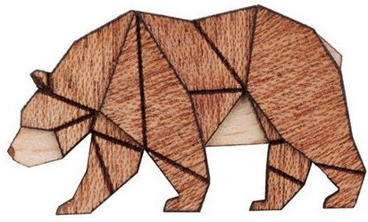 BeWooden Holzbrosche „Walking Bear“ – Bären-Brosche