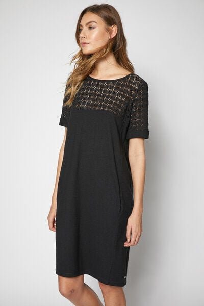 LANIUS Spitzenkleid aus Hanf und Bio-Baumwolle