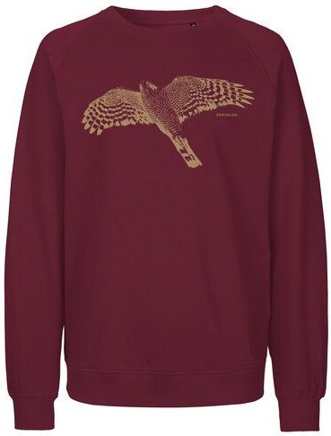 Thumbnail - Peaces.bio - handbedruckte Biomode Bio Damen-Sweatshirt Loose Fit Sperber