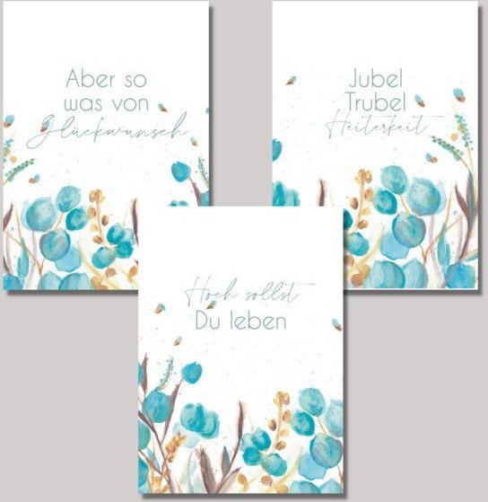 Fines Papeterie 3er Set Geburtstagskarten BIRTHDAY