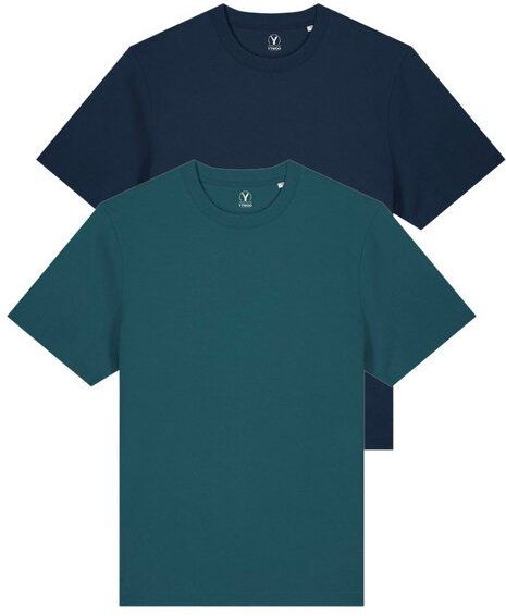 YTWOO Doppelpack Unisex-T-Shirts aus schwerem Stoff | Bio-Baumwolle