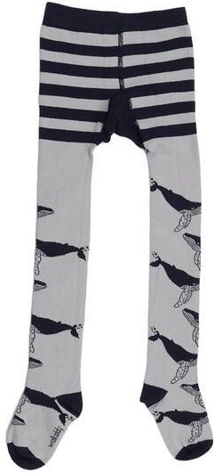 Strumpfhose Bio-Baumwolle GOTS Whale Friends dunkelblau von Walkiddy – wärmende, elastische Baby Strumpfhose, nachhaltig...