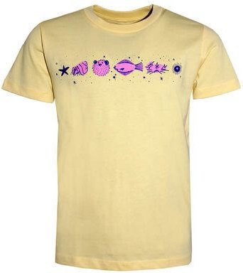 Kinder T-Shirt Rundhals Bio-Baumwolle "Fischgedöns (Kidz)" Gelb Fädd