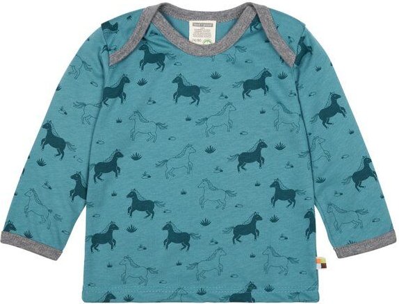 loud + proud Babys & Kinder Langarm Oberteil Pony Weide, GOTS-zertifiziert