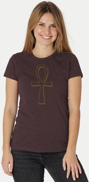 Peaces.bio - handbedruckte Biomode Damen Fit T-Shirt Ankh