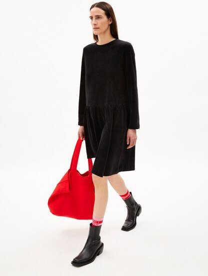 ARMEDANGELS GESAA LOU VELVET - Damen Jerseykleid Relaxed Fit aus Bio-Baumwolle