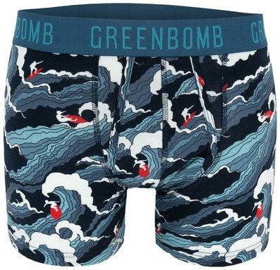 GREENBOMB Nature Wakeboard - Bequeme Trunk Shorts aus einem Bio-Baumwoll Mix / GOTS / Fair & Vegan