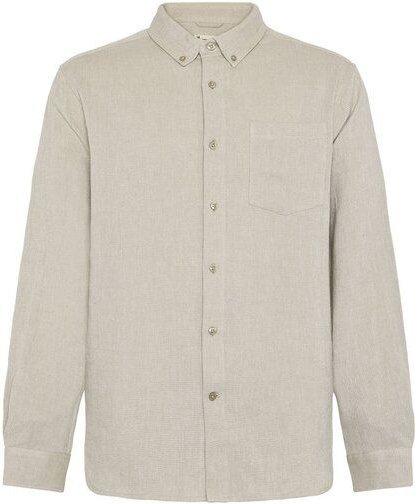 KnowledgeCotton Apparel Langarmhemd mit Struktur aus Bio-Baumwolle