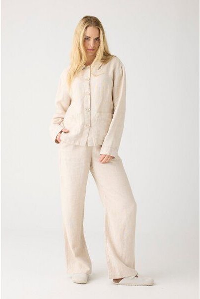 KnowledgeCotton Apparel POSEY weite, mittelhohe Leinenhose - GOTS/Vegan